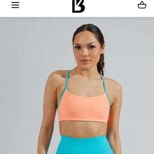 Reversible Sports Bra Aqua Dream and Orange Soda
